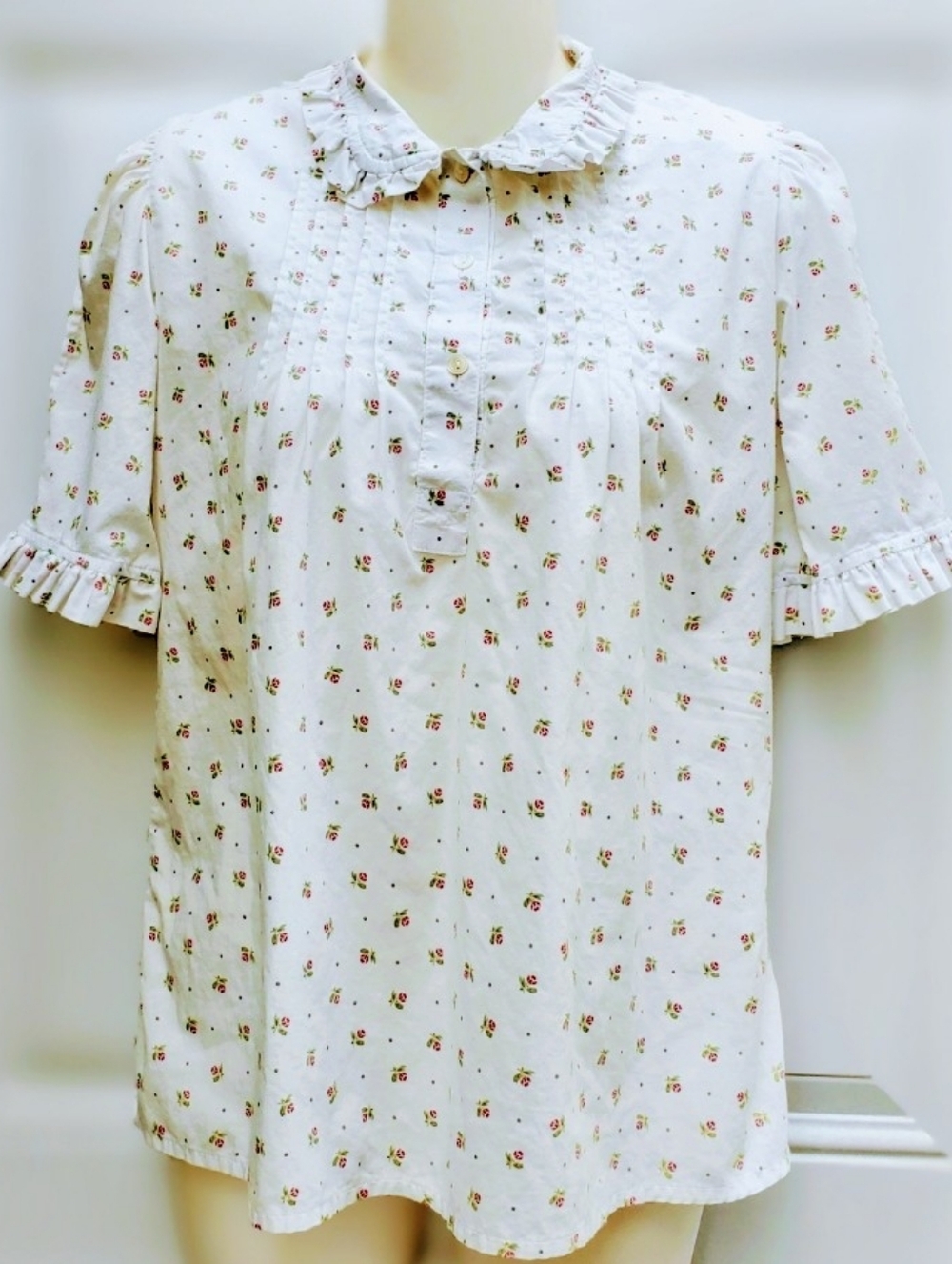 Vintage 80s LAURA ASHLEY Pintuck Blouse - Picture 5 of 7